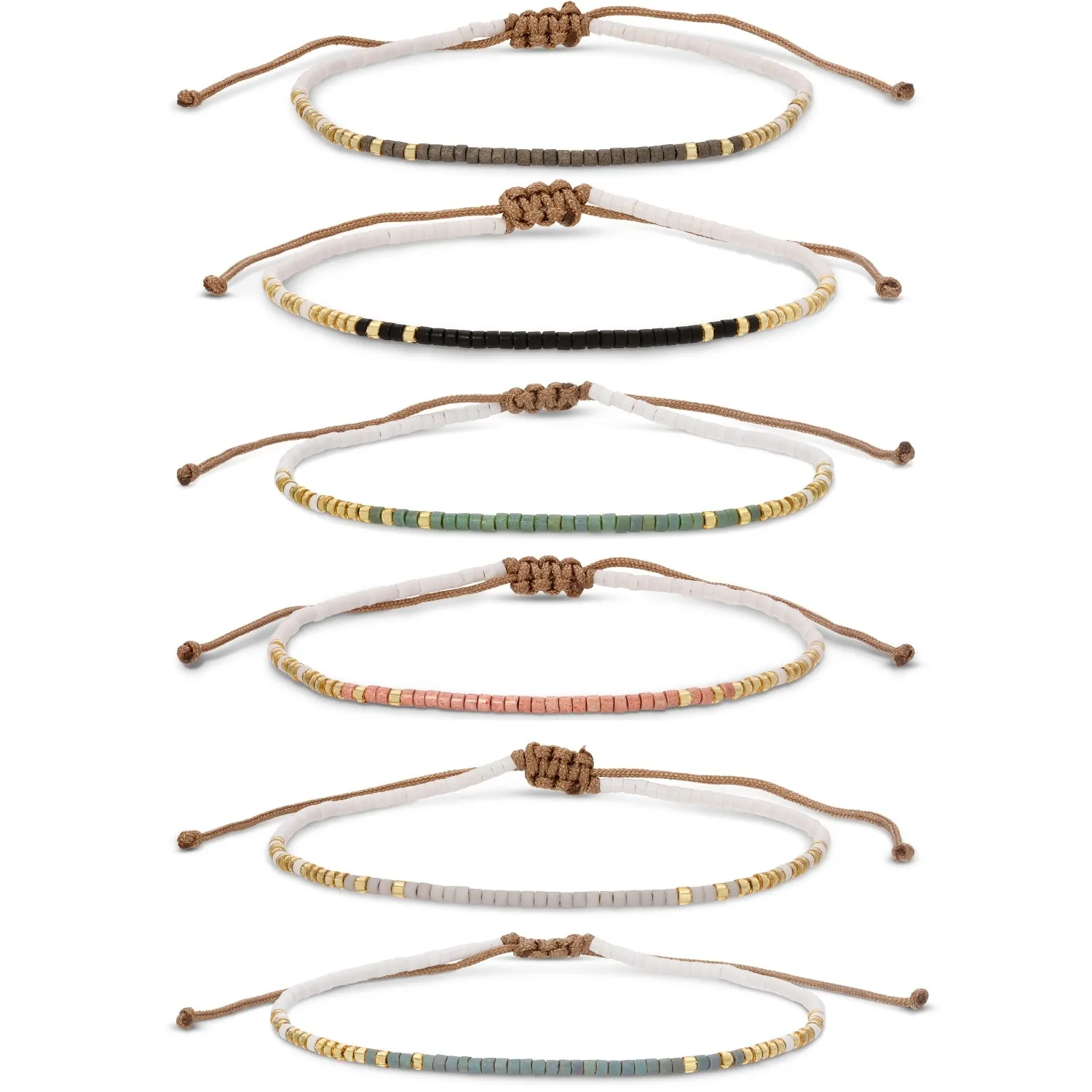 Set/12 Miyuki Delica Adjustable Bracelets