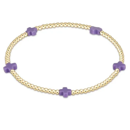 Signature Cross Small Gold Pattern 2MM Bead Bracelet