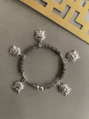 Silver Buddha Charm Bangle
