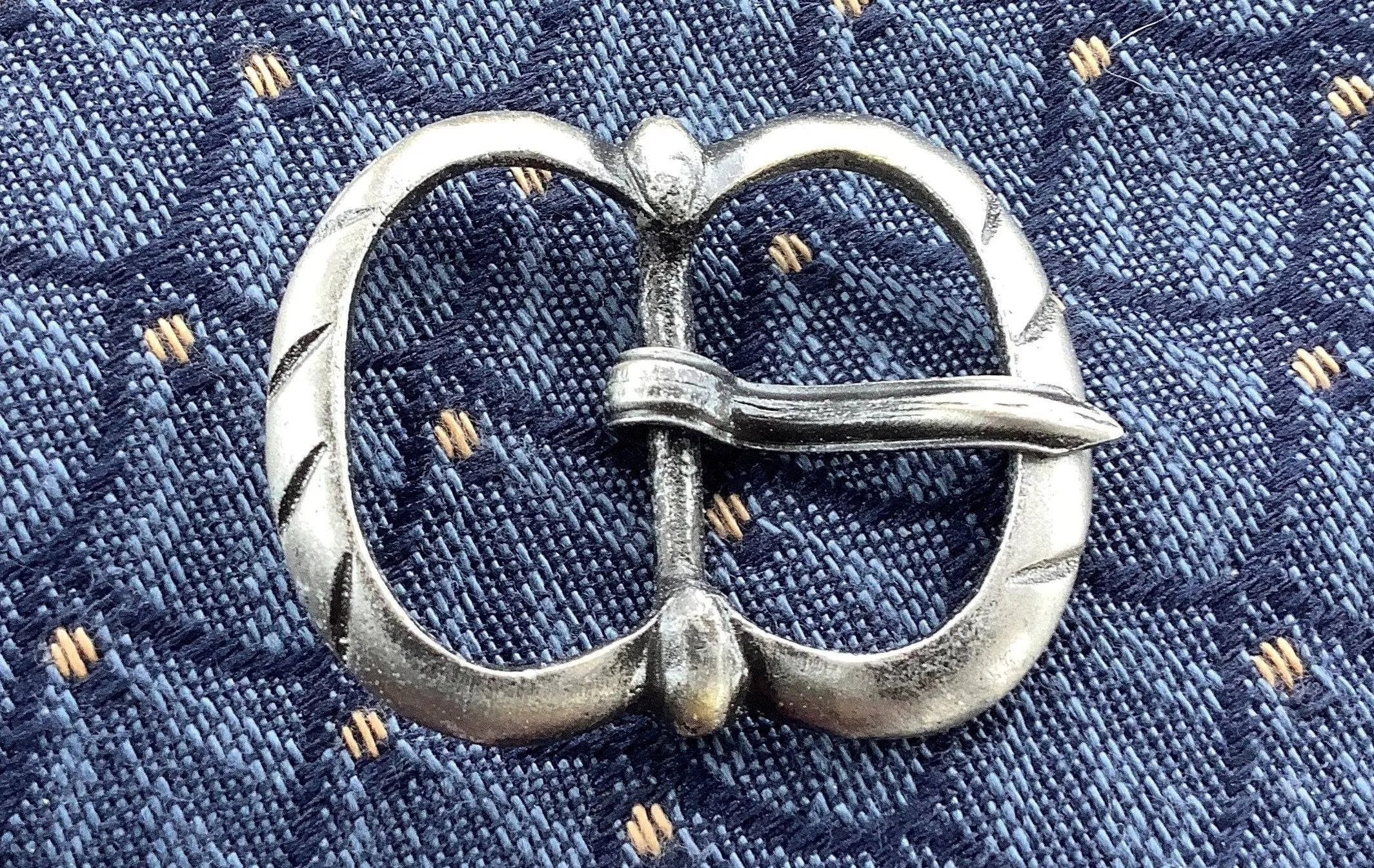 Silver Renaissance buckle- incised medium