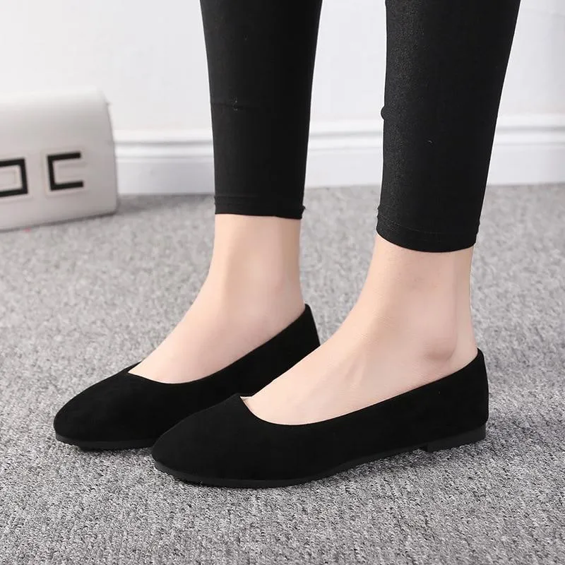 Simple Soft Girl Sweet Round Toe Shoes Flat Bottom Schoolgirl Office Lady Drive Car White Shoes