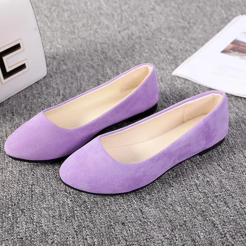 Simple Soft Girl Sweet Round Toe Shoes Flat Bottom Schoolgirl Office Lady Drive Car White Shoes