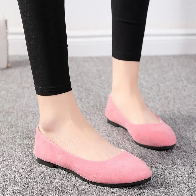 Simple Soft Girl Sweet Round Toe Shoes Flat Bottom Schoolgirl Office Lady Drive Car White Shoes