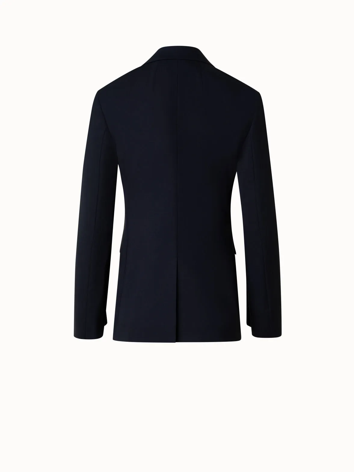 Single-Breasted Tailored Blazer in Wool Stretch