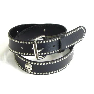 SK24  1 1/2" Studded Edge Belt w/ Skull Conchos