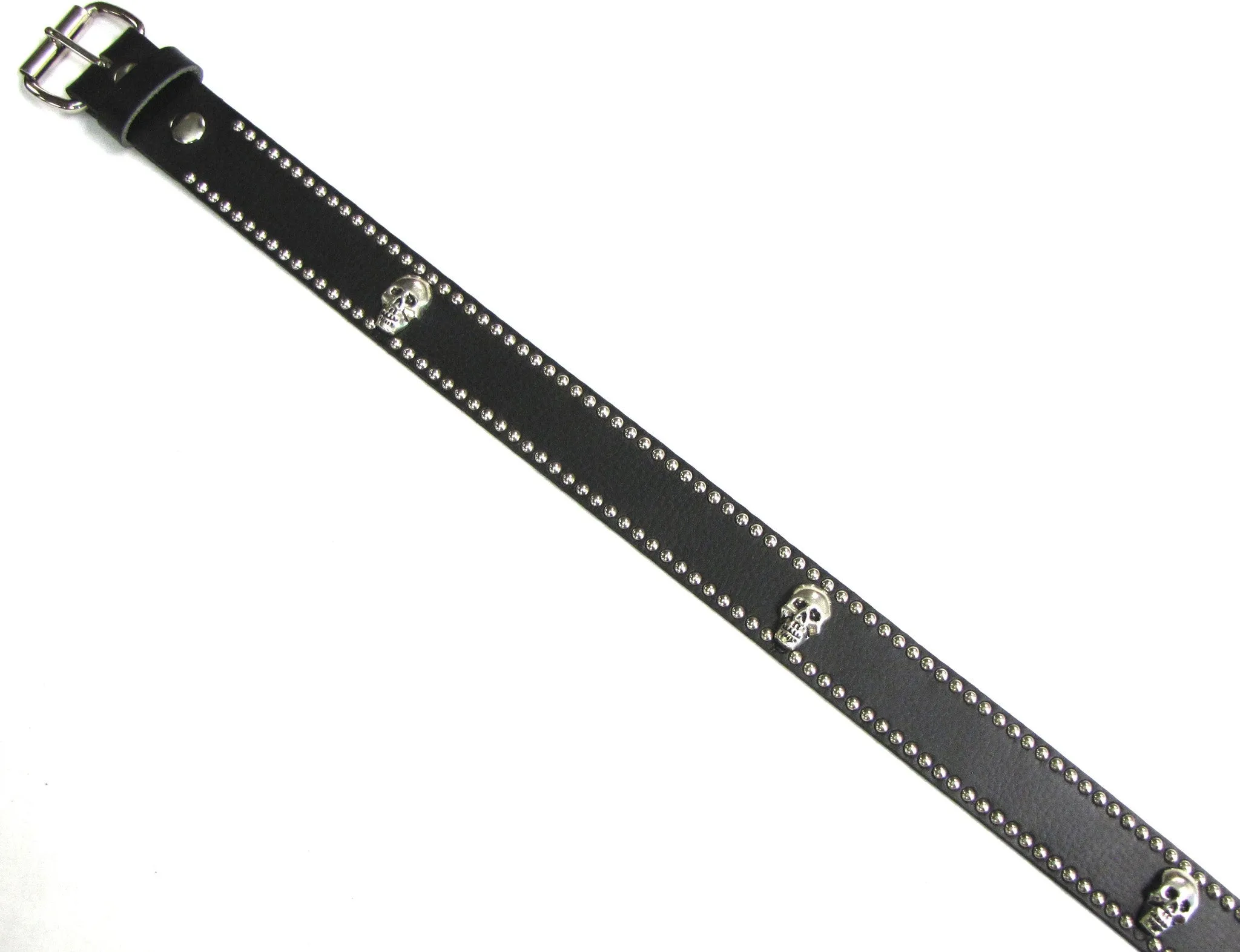 SK24  1 1/2" Studded Edge Belt w/ Skull Conchos
