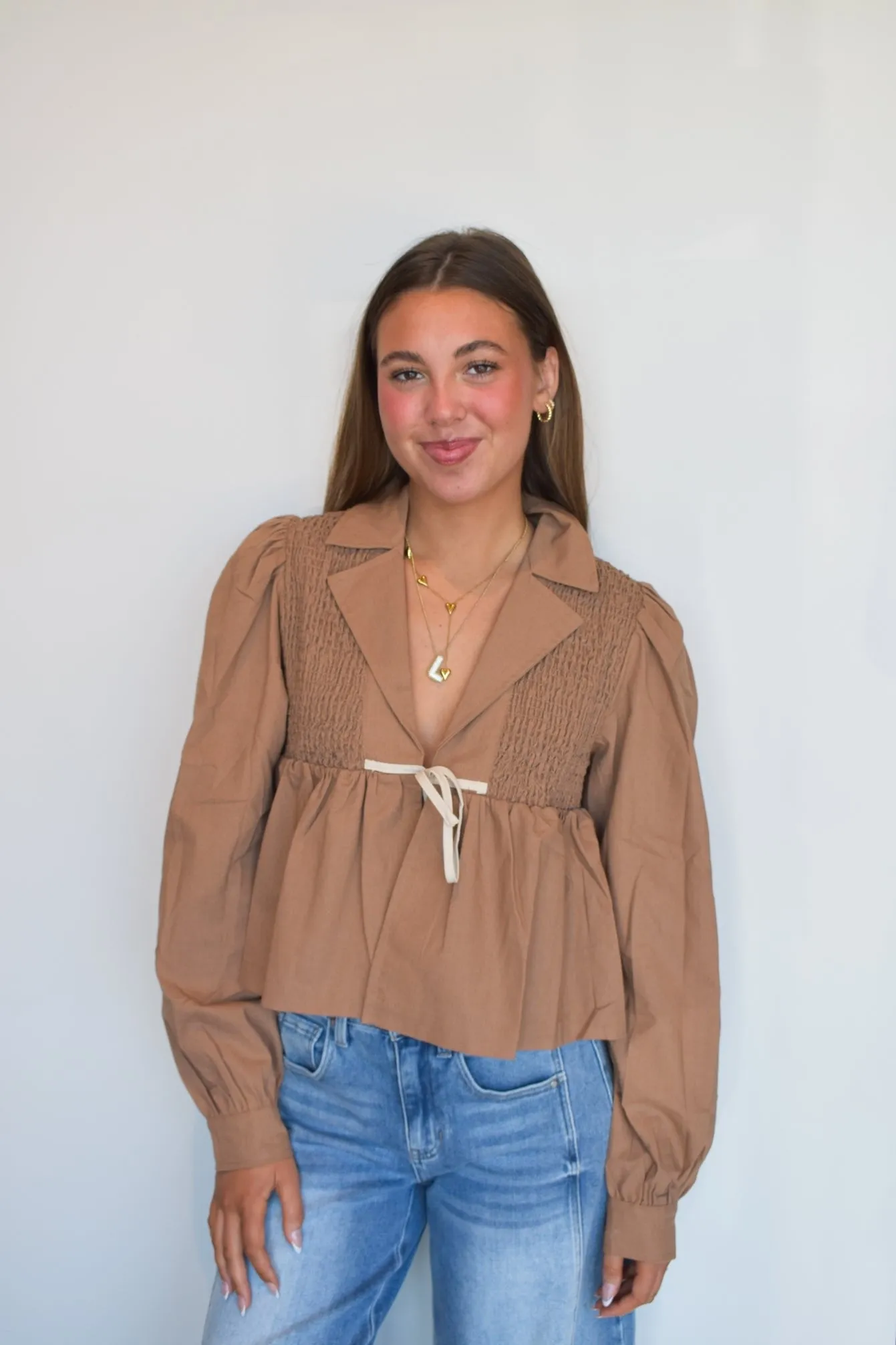 Smocked Babydoll Blouse