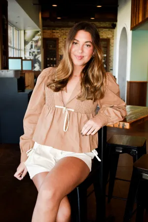 Smocked Babydoll Blouse