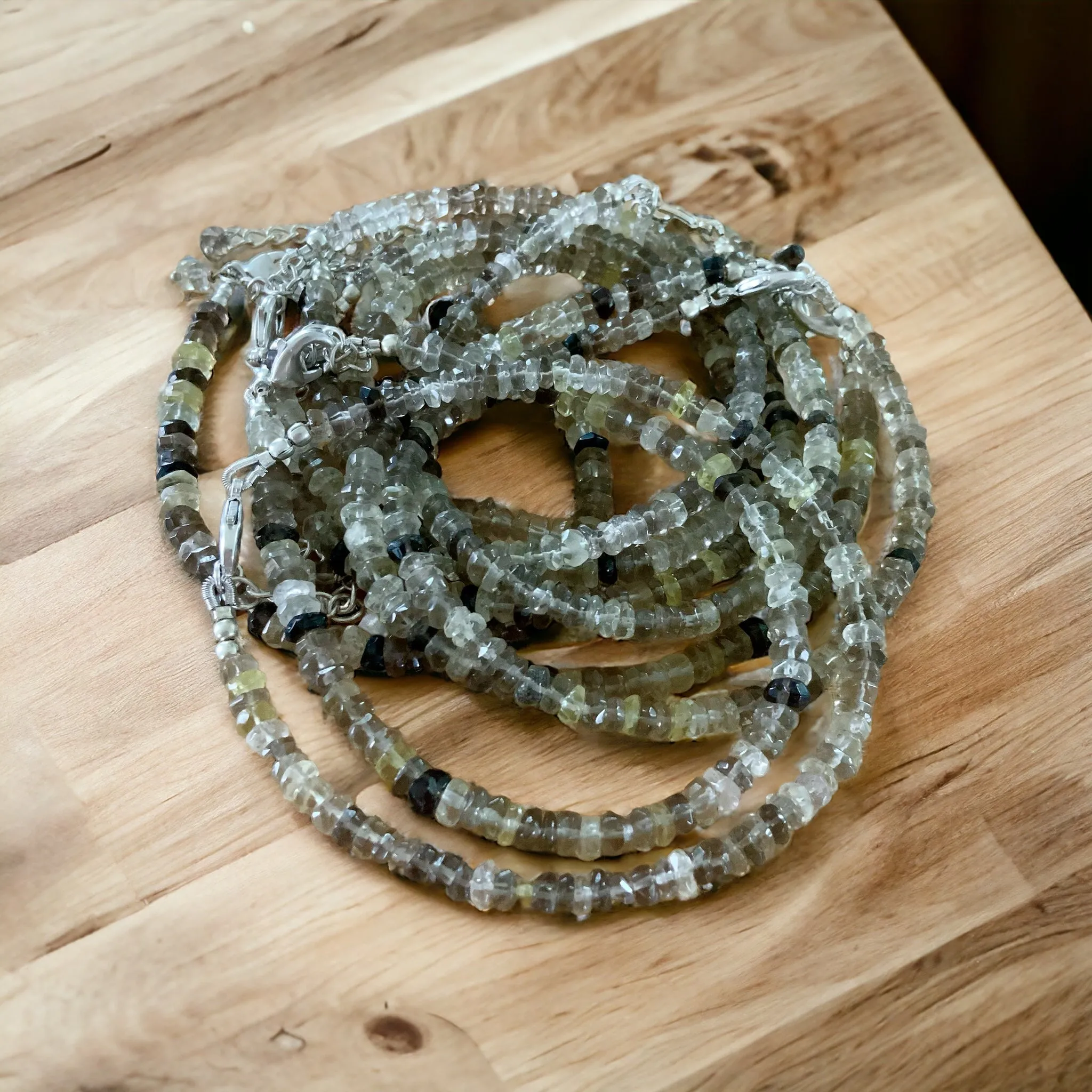 Smoky & Citrine 4 mm Beaded Bracelet