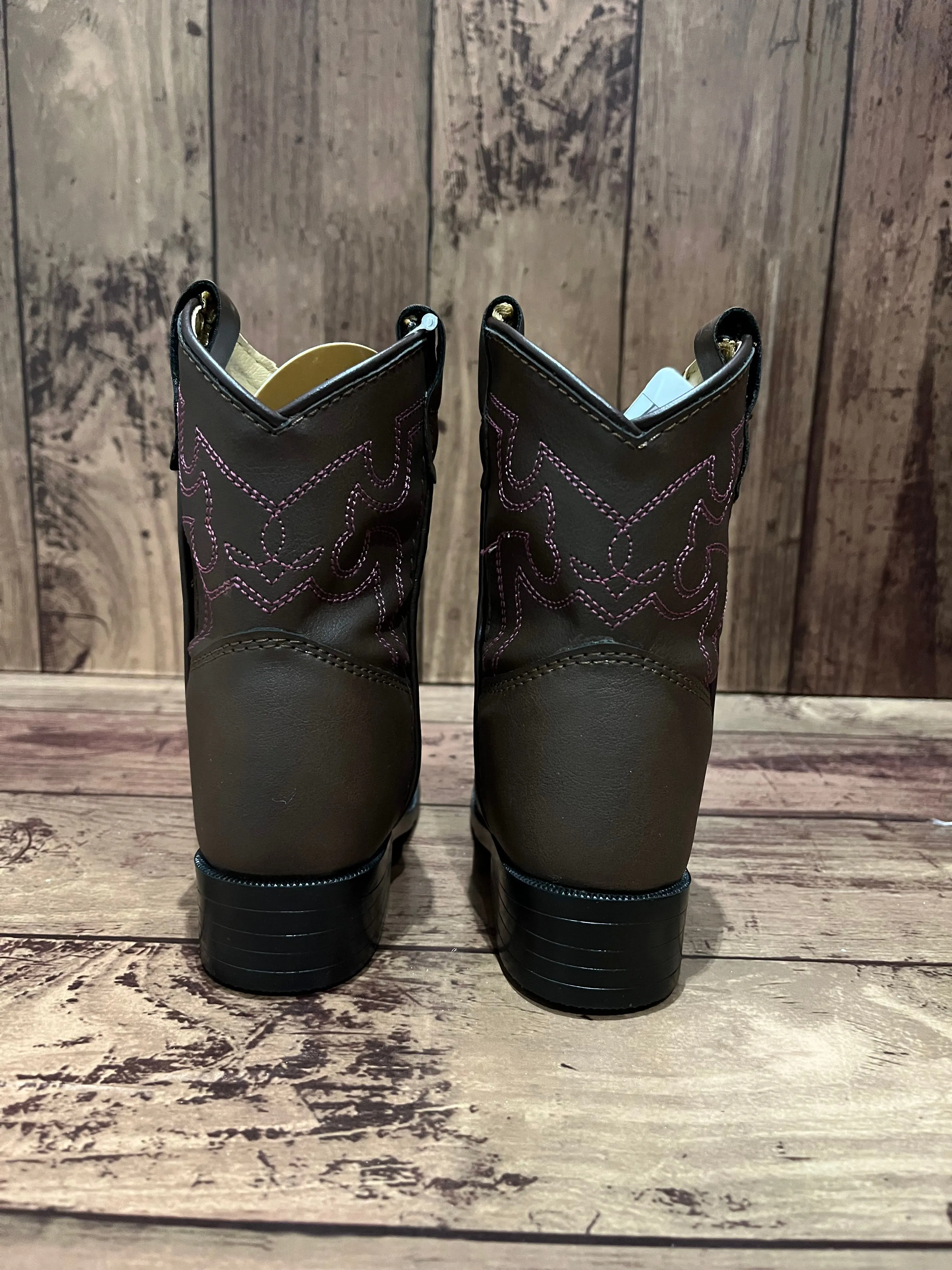 Smoky Mountain Boots 1624T Monterey Brown/Pink Western Toddler Boots
