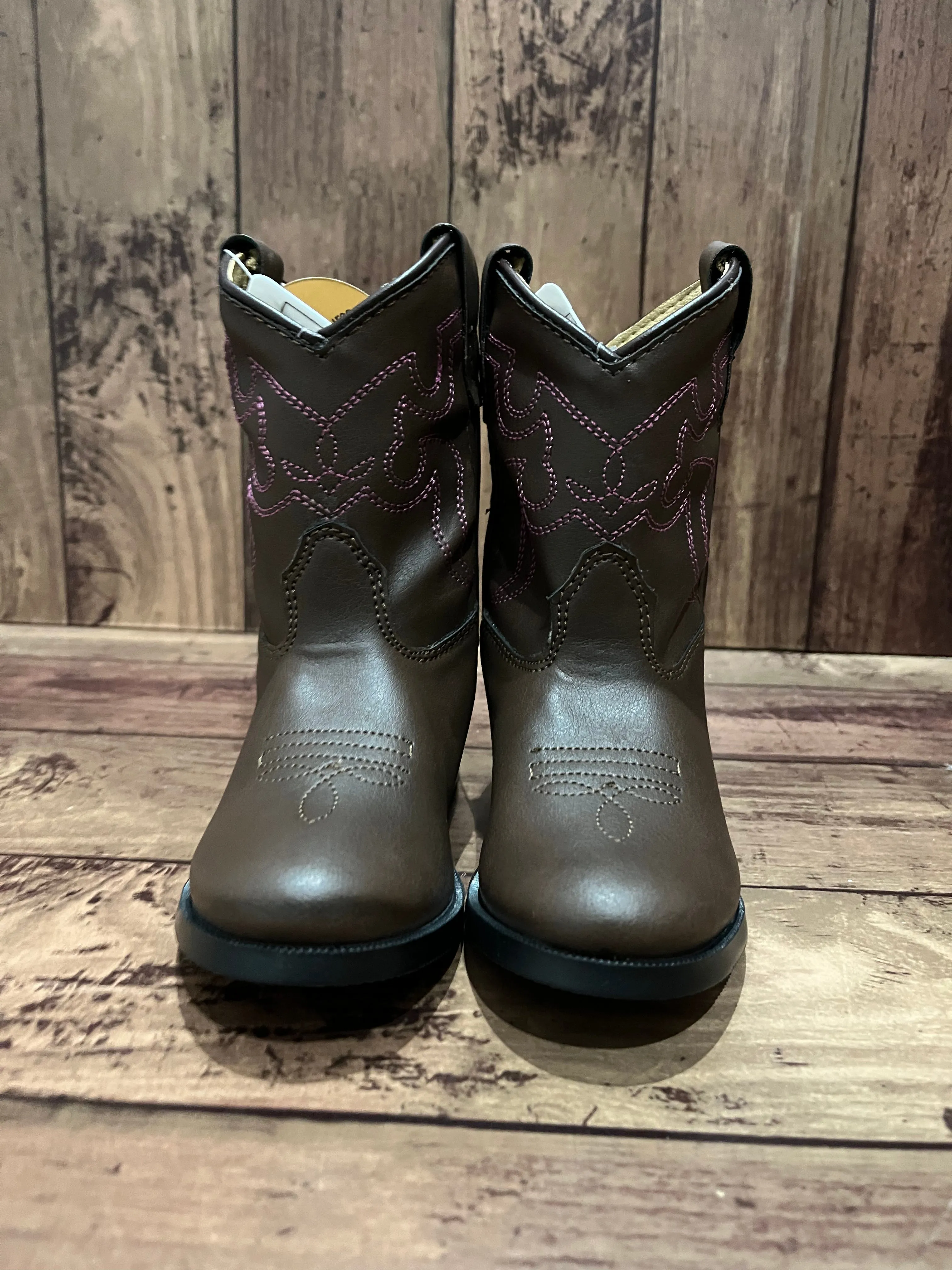Smoky Mountain Boots 1624T Monterey Brown/Pink Western Toddler Boots