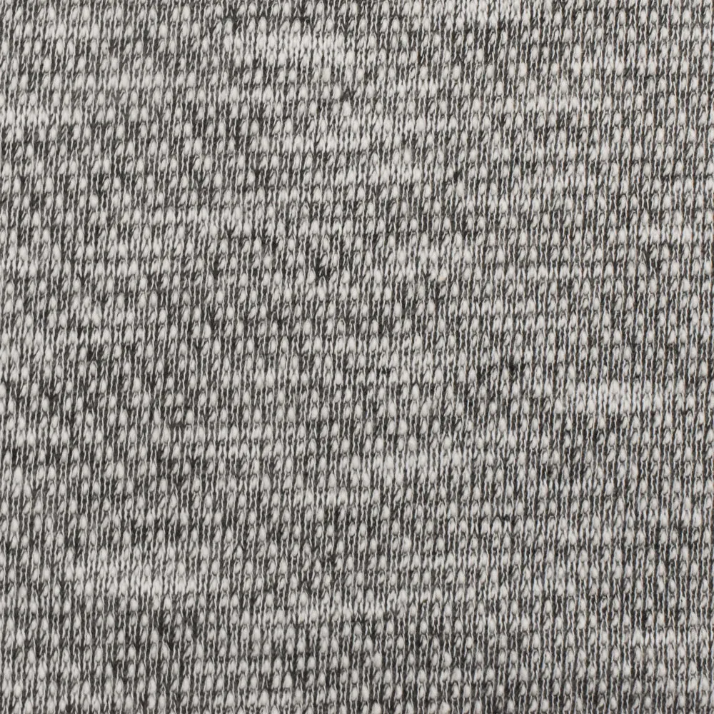 Snow White-Gray Texture Poly-Rayon French Terry Knit Fabric