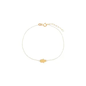 Solid Hamsa Pendant Bracelet 14K