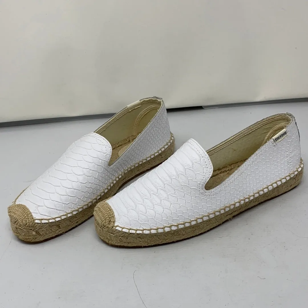 Soludos White Leather Espadrille