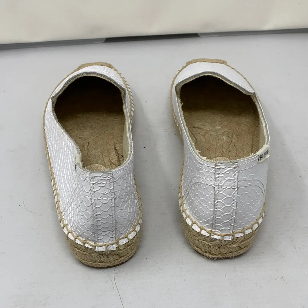 Soludos White Leather Espadrille