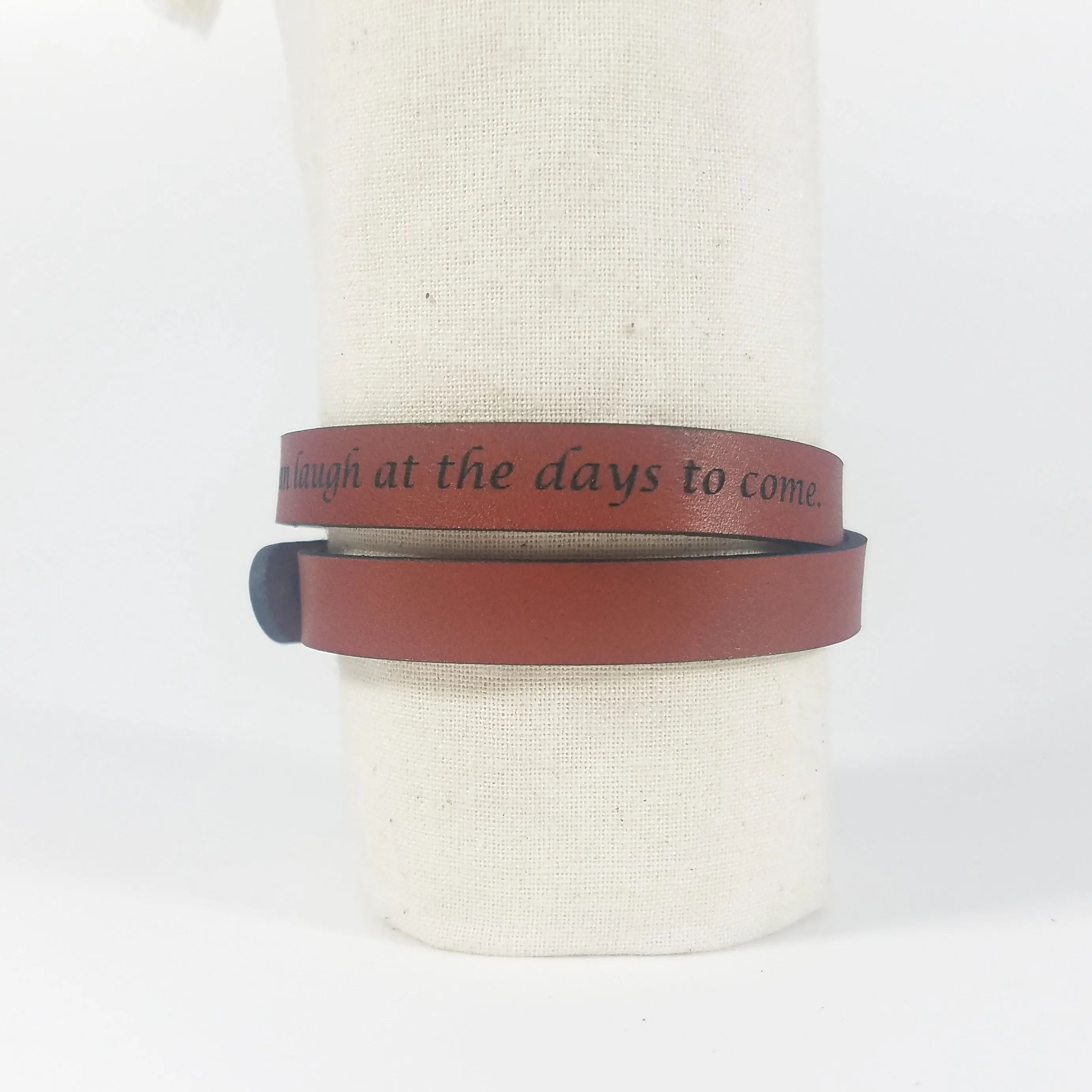 Spiritual Quote Wrap Bracelets - She is clothed with strength and dignity