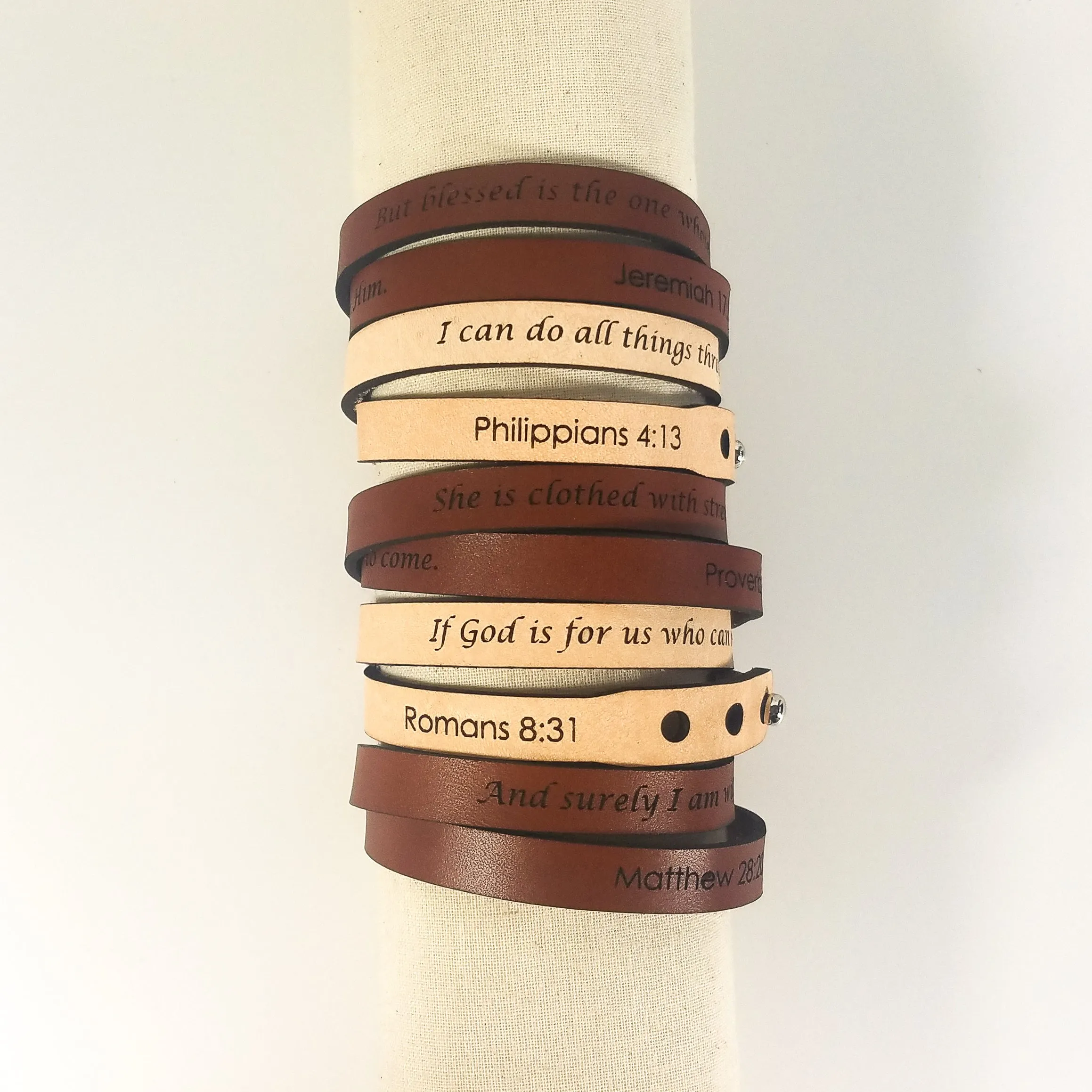 Spiritual Quote Wrap Bracelets - She is clothed with strength and dignity