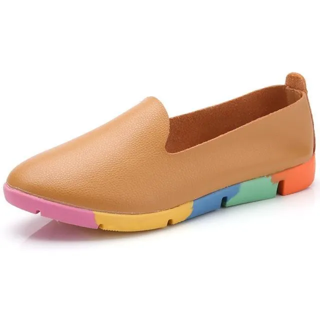 Split Leather Women Loafers