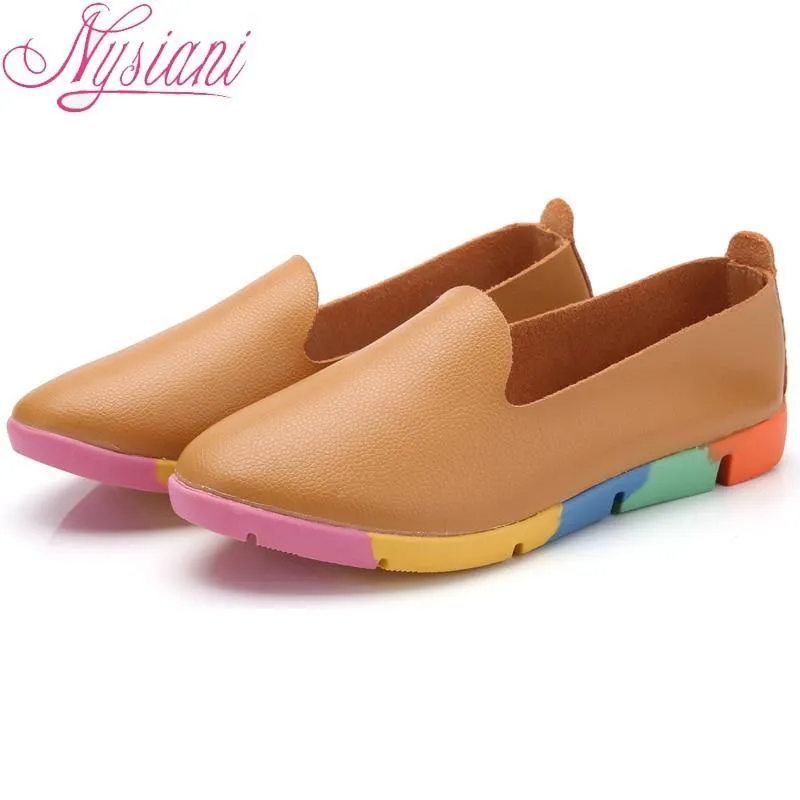 Split Leather Women Loafers
