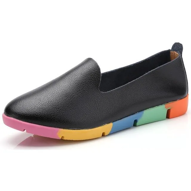 Split Leather Women Loafers