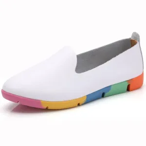 Split Leather Women Loafers