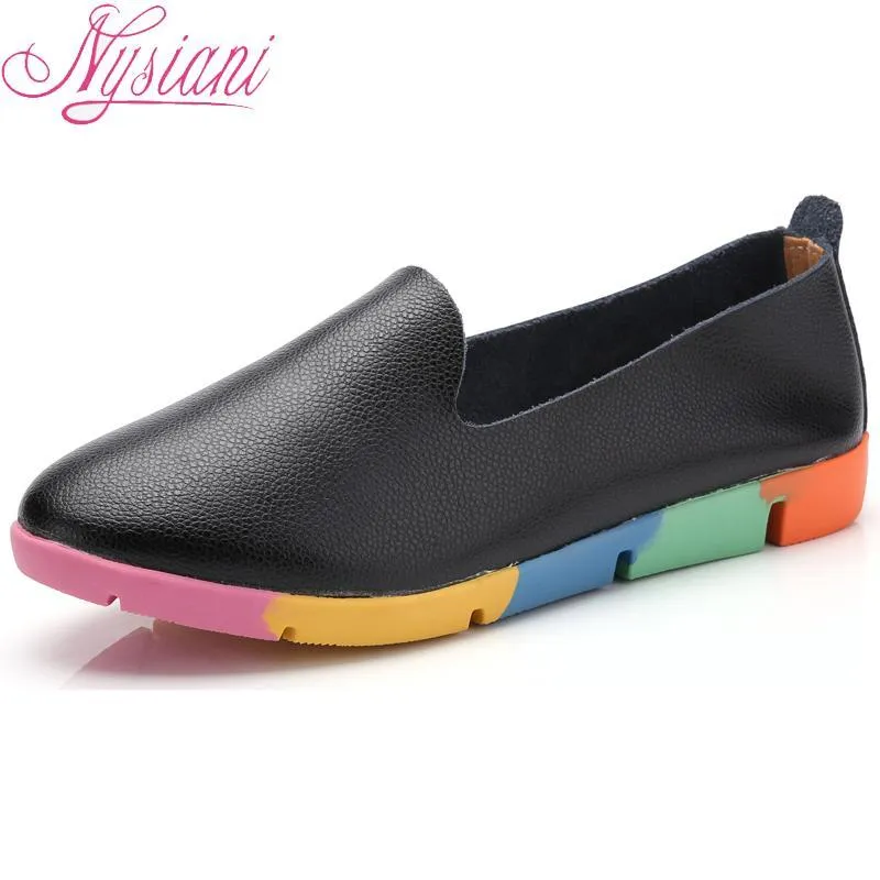 Split Leather Women Loafers