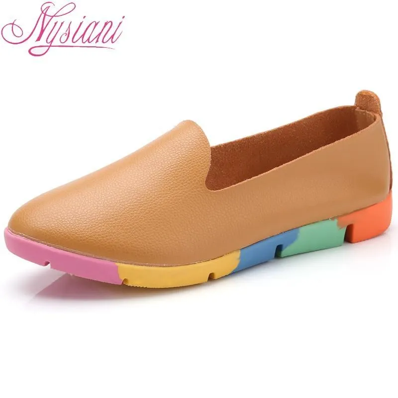 Split Leather Women Loafers