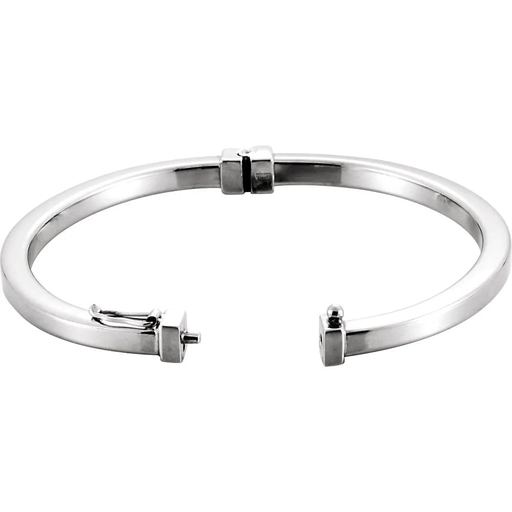 Sterling Silver 4mm Hinged Bangle Bracelet