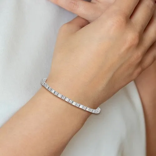 Sterling Silver CZ Adjustable Bolo Bracelet