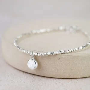 Sterling Silver Nugget Charm Bracelet (One Charm)