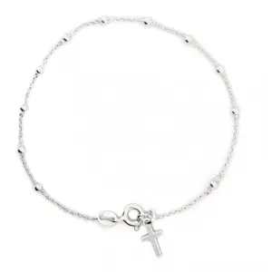 Sterling Silver Rosary Religious Bracelet
