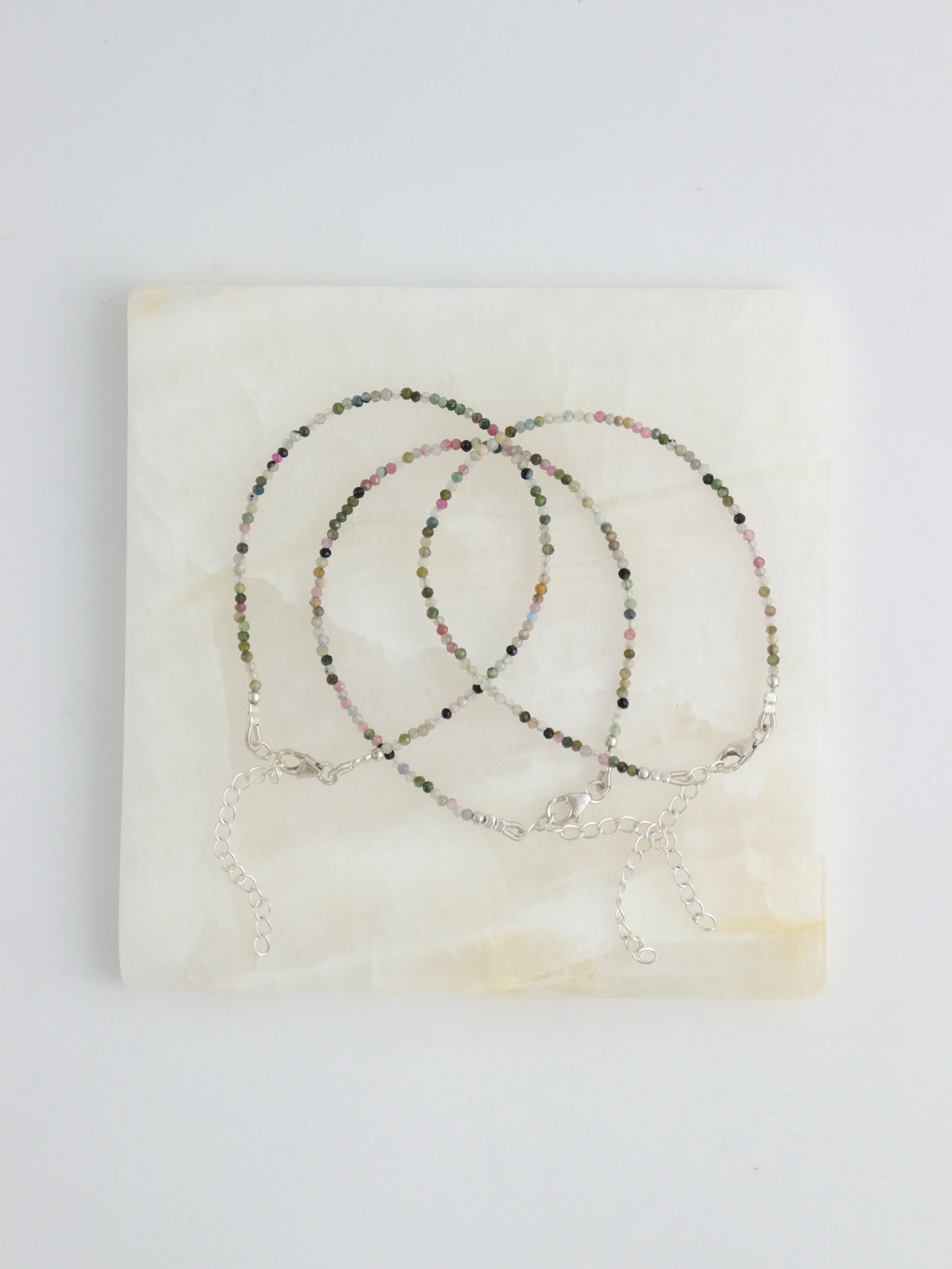 Sterling Silver Tourmaline Adjustable Bracelets