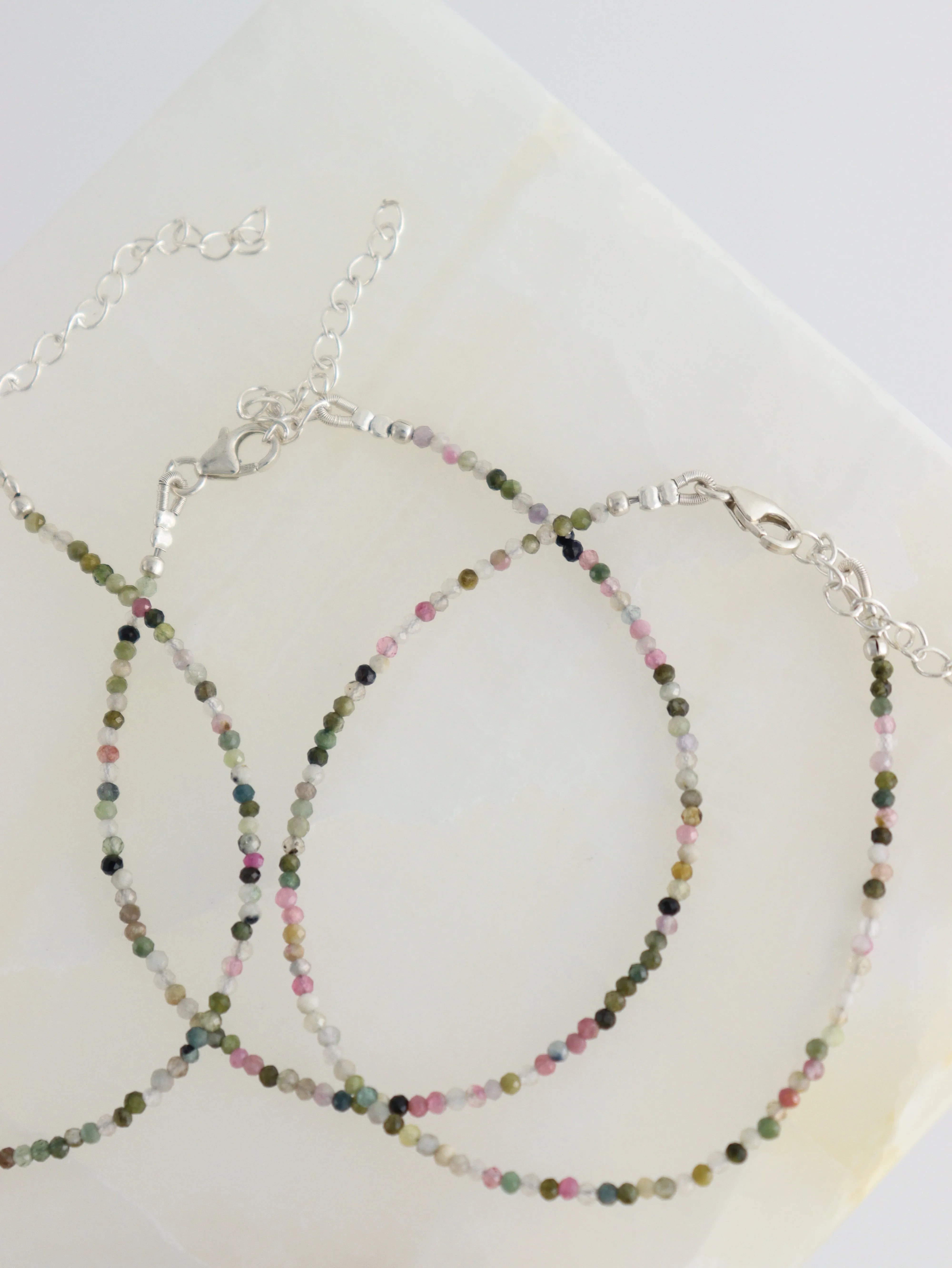 Sterling Silver Tourmaline Adjustable Bracelets