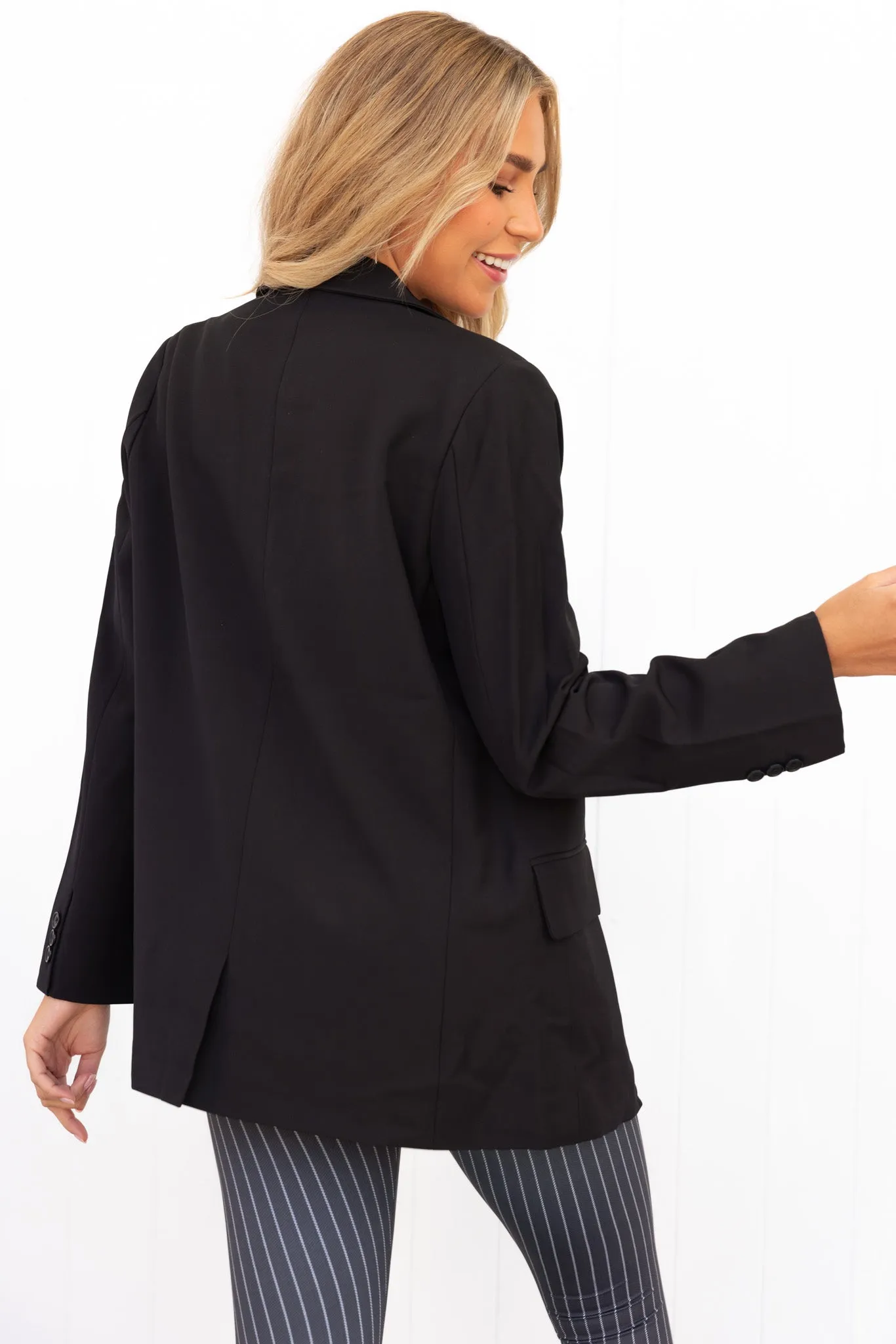 Straight Fit Blazer - Black