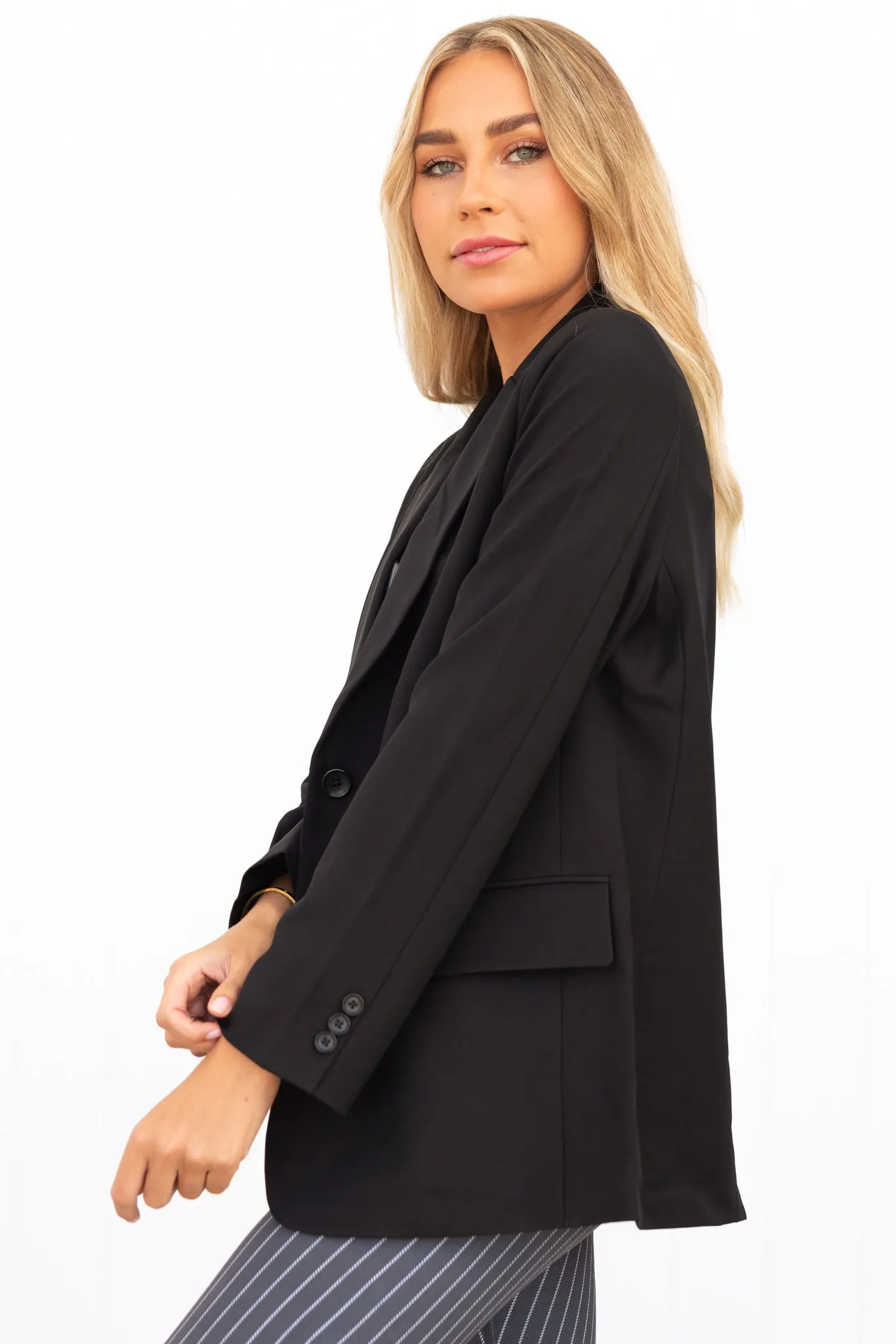 Straight Fit Blazer - Black