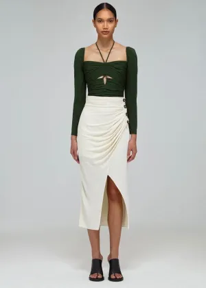 Stretch Crepe Cut Top (Slate)
