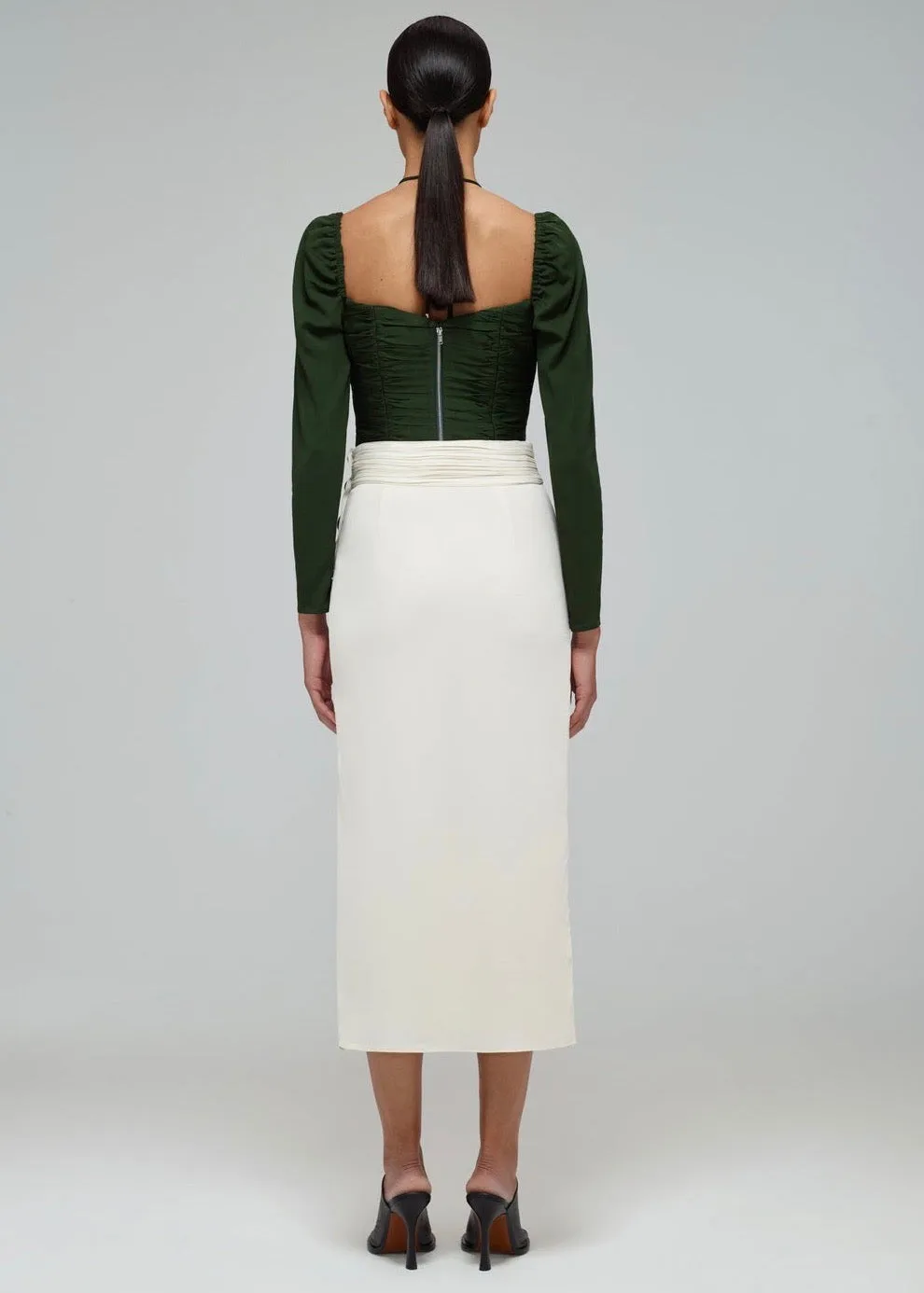 Stretch Crepe Cut Top (Slate)