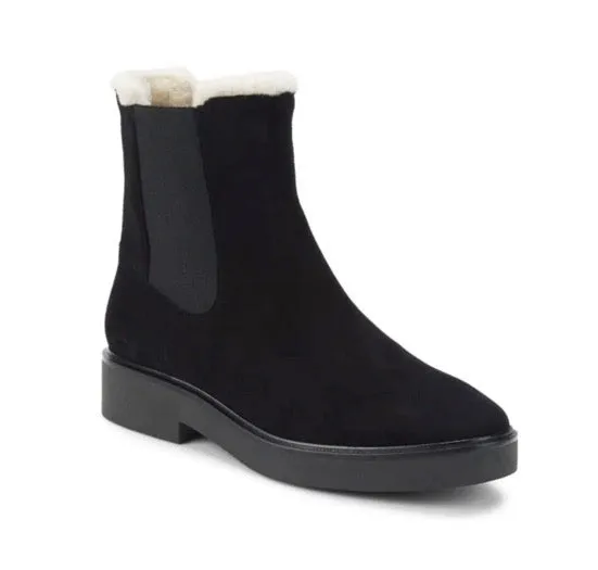Stuart Weitzman Alpine Faux Fur Lined Suede Chelsea Boots