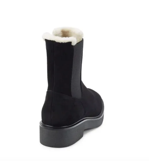 Stuart Weitzman Alpine Faux Fur Lined Suede Chelsea Boots