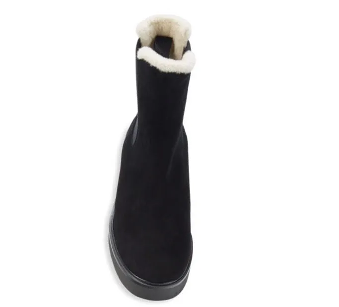 Stuart Weitzman Alpine Faux Fur Lined Suede Chelsea Boots