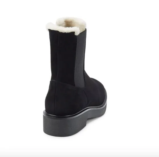 Stuart Weitzman Alpine Faux Fur Lined Suede Chelsea Boots