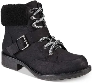 Style & Co. Womens miiah Leather Almond Toe Ankle Fashion Boots, Black, Size 8.0