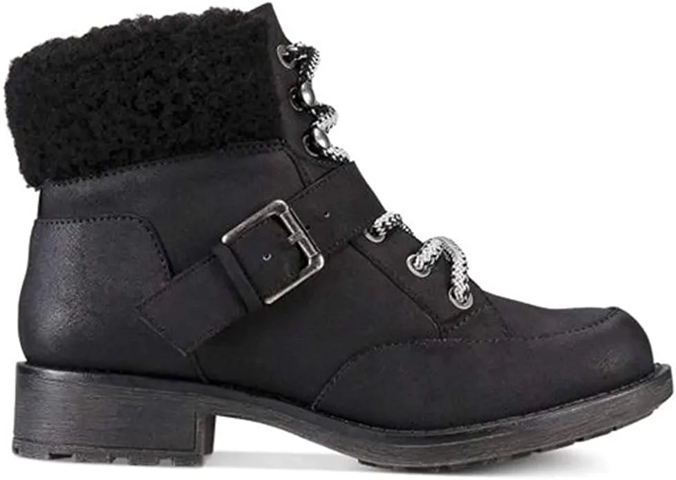 Style & Co. Womens miiah Leather Almond Toe Ankle Fashion Boots, Black, Size 8.0