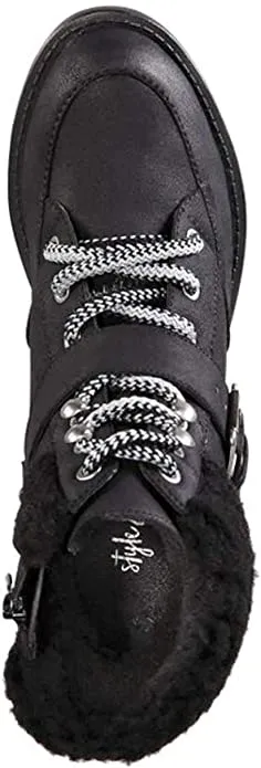 Style & Co. Womens miiah Leather Almond Toe Ankle Fashion Boots, Black, Size 8.0