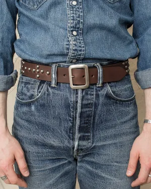 Sugar Cane & Co. Brown Studded Leather Belt SC02322