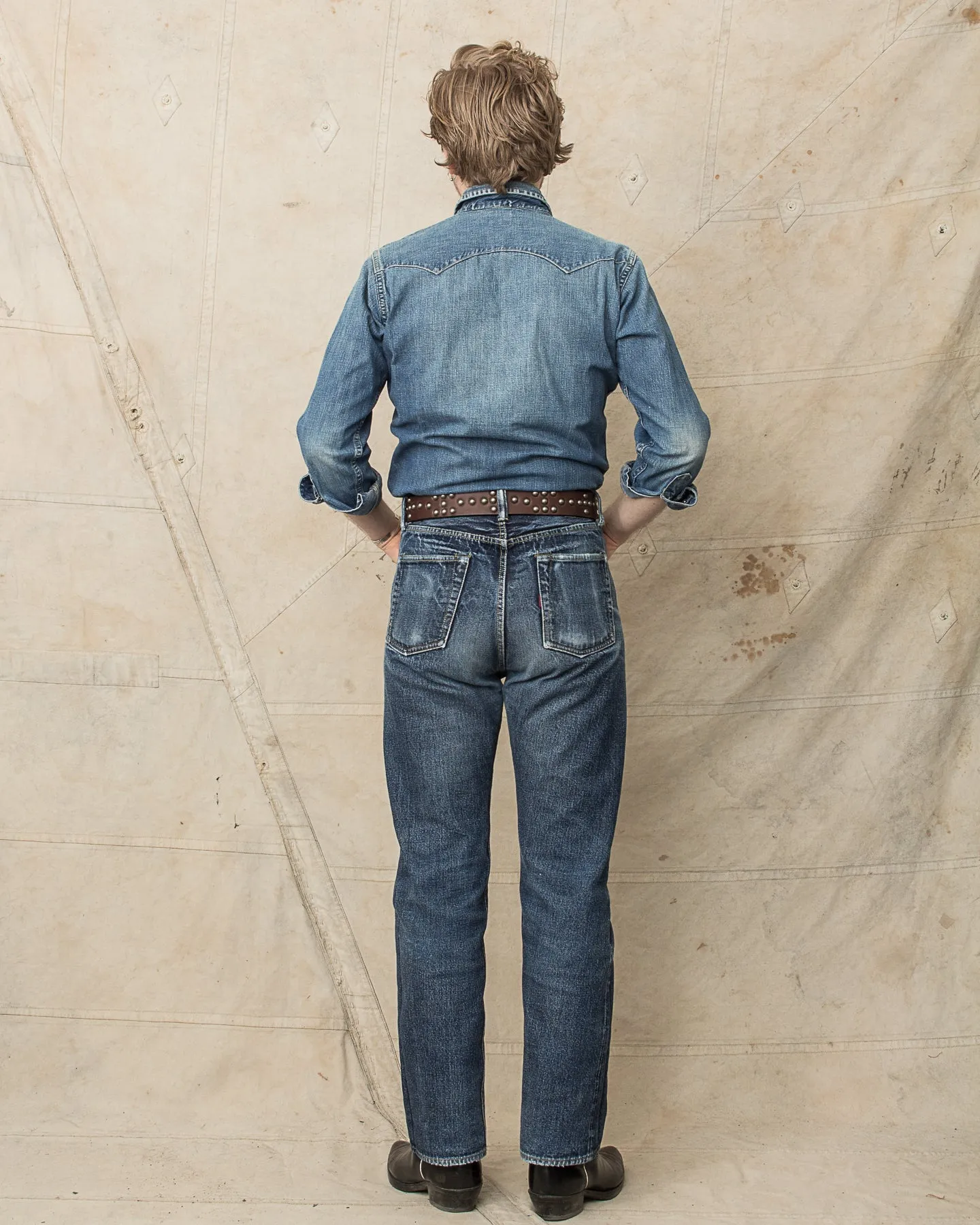 Sugar Cane & Co. Brown Studded Leather Belt SC02322