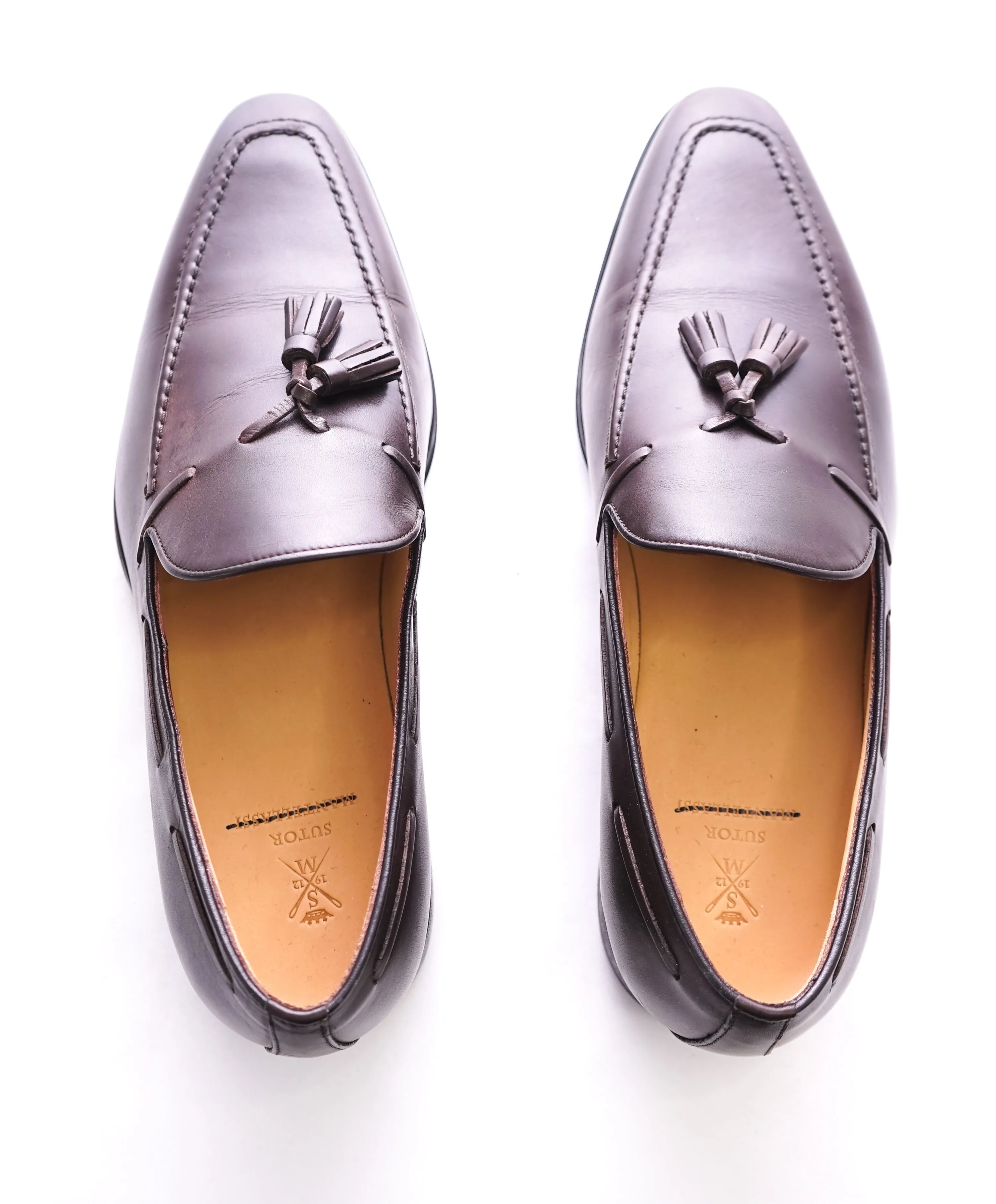 SUTOR MANTELLASSI - Brown Slim Silhouette Tassel Loafers  - 9 US