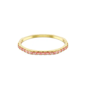 Swarovski Gold Tone Pink Matrix Baguette Cut Bangle