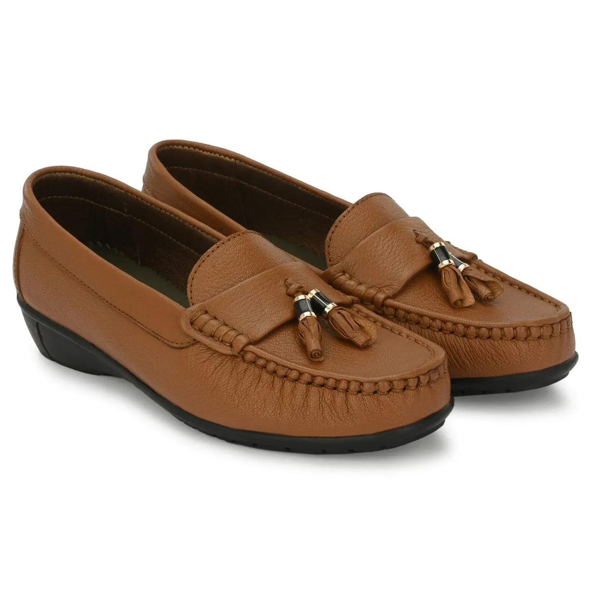 Sydney Tassel Tan Leather Loafers