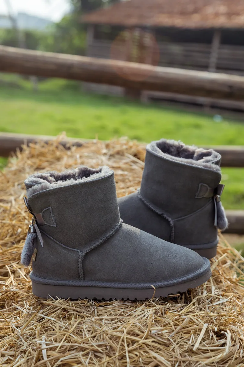 Tail Rabon Bow Back Suede Boot â€?Grey